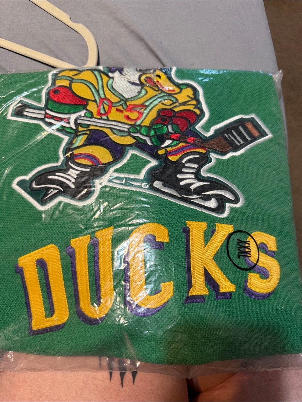 Ducks Green Hockey Jersey Shirt with Graphic Logo